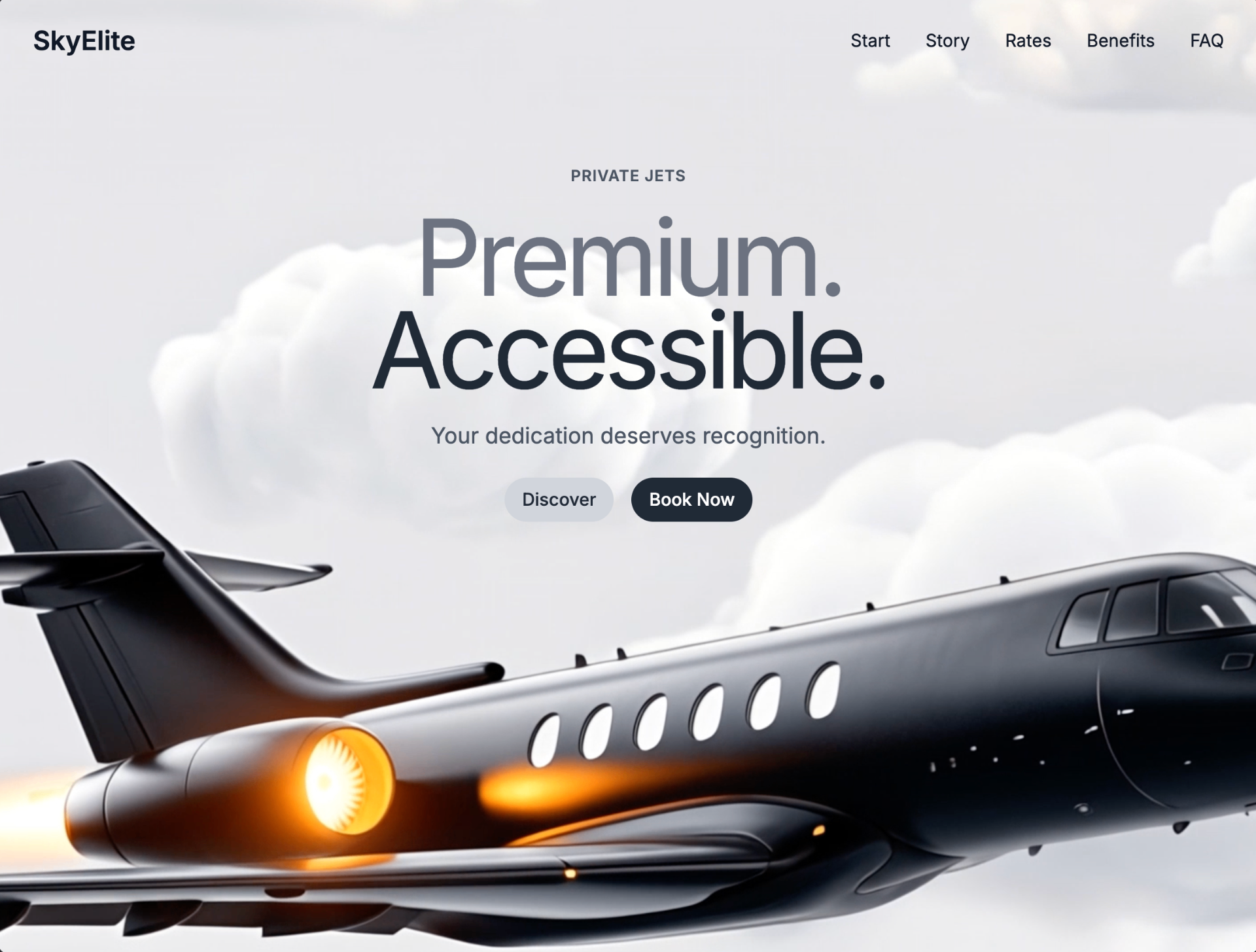 SkyElite — Aviation website design showcase