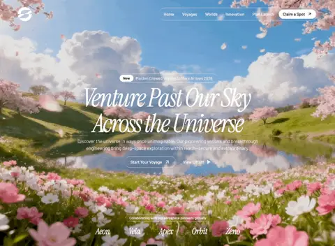 Space Voyage — Travel website design showcase